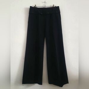 Straight Leg Double Waist Wool Dressy Trousers